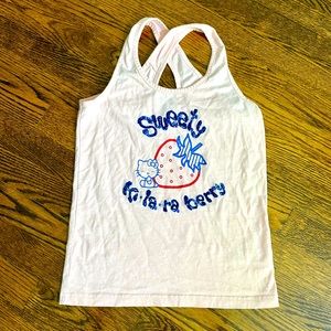 Ki-La-Ra Hello Kitty Racerback Light Pink Tank Top (M but fits S)